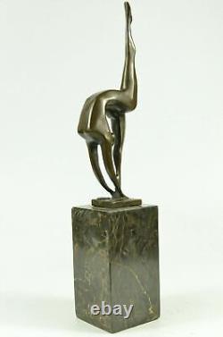 Original Signé Abstrait Ballerine Art Bronze Sculpture Lopez Figurine Statue