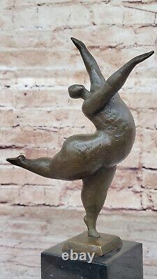 Original Signé Abstrait Ballerine Figurine Bronze Art Déco Sculpture Statue Lrg