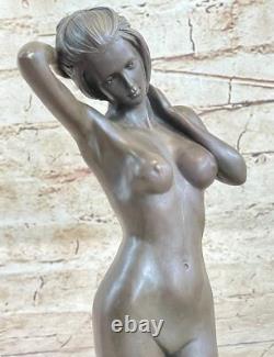 Original Signé Chair Fille Buste Torse Bronze Sculpture Art Statue Figurine