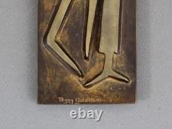 PEGGY GOLDSTEIN bronze sculpture, Vintage 1990s, Abstract signed American art