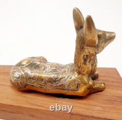 Paire Serre-livres Sculpture Animal Biches Couchées bronze Art Déco Grec