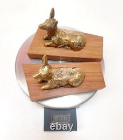 Paire Serre-livres Sculpture Animal Biches Couchées bronze Art Déco Grec