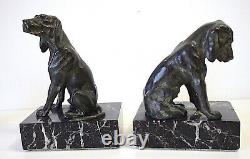 Paire de Bronzes Chiens de Chasse XX 20th Art Déco DOG