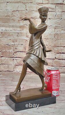 Paul Philippe`S Art Déco Bronze Sculpture Fait à la Main Égyptien Style Ouvre