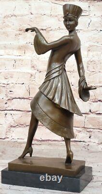 Paul Philippe`S Art Déco Bronze Sculpture Fait à la Main Égyptien Style Ouvre