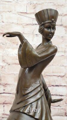 Paul Philippe`S Art Déco Bronze Sculpture Fait à la Main Égyptien Style Ouvre