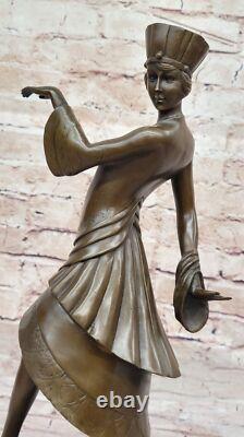 Paul Philippe`S Art Déco Bronze Sculpture Fait à la Main Égyptien Style Ouvre