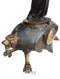 Pendule Sculpture Bronze Aimé Millet Art Nouveau