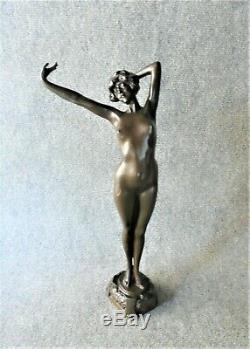 Philippe Grande Sculpture Bronze Nu Féminin Réveil Bronze Art Déco 1930 (1)