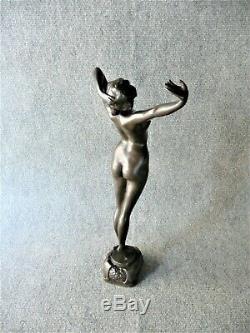 Philippe Grande Sculpture Bronze Nu Féminin Réveil Bronze Art Déco 1930 (1)