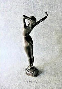 Philippe Grande Sculpture Bronze Nu Féminin Réveil Bronze Art Déco 1930 (1)