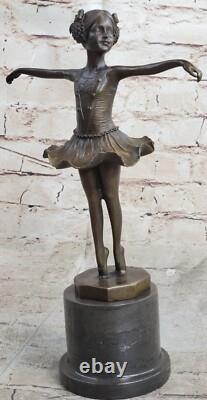 Preiss Art Déco Ballerine Danseurs Bronze Signée Milo Classique Danse Sculpture