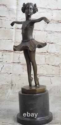 Preiss Art Déco Ballerine Danseurs Bronze Signée Milo Classique Danse Sculpture