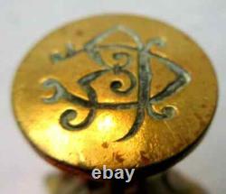 RARE Sculpture bronze Art Nouveau Jugendstil, sceau à cacheter Femme au gui