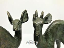 Raoh Schorr Paire de Faon en bronze Art-Déco (Royal Doulton)