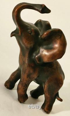 Rare Sculpture Bronze Animalier Art Deco Elephant Estampille 1920-1930