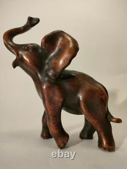Rare Sculpture Bronze Animalier Art Deco Elephant Estampille 1920-1930