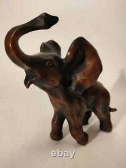Rare Sculpture Bronze Animalier Art Deco Elephant Estampille 1920-1930