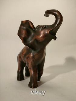 Rare Sculpture Bronze Animalier Art Deco Elephant Estampille 1920-1930