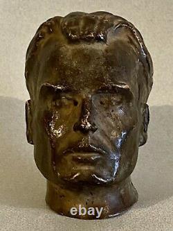Rare bronze visage tête buste homme épreuve d'essai HC 1900 art déco à identifie