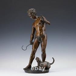 Rares L. Bureau Bronze Sculpture le Dompteur de Lion 1860-1890 Art Nouveau