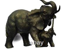 Rembrandt Bugatti Art Déco Éléphant Bronze Sculpture Cubism Wild Vie Statue Lrg