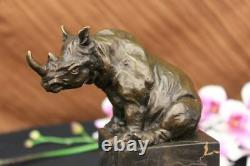 Rhinocéros Taureau Bronze Sculpture Art Déco Style Signé Original Milo Deal