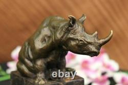 Rhinocéros Taureau Bronze Sculpture Art Déco Style Signé Original Milo Deal