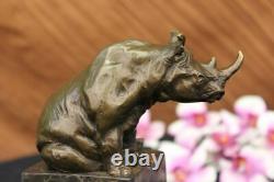 Rhinocéros Taureau Bronze Sculpture Art Déco Style Signé Original Milo Deal