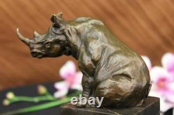 Rhinocéros Taureau Bronze Sculpture Art Déco Style Signé Original Milo Deal