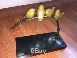 Rochard Irénée (1906-1984) sculpture bronze aux oiseaux sur la branche -Art déco
