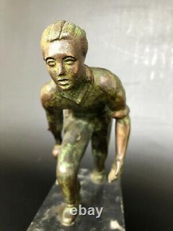 SCULPTURE BRONZE STYLE ART DECO TROPHEE PETANQUE BOULISTE 20th