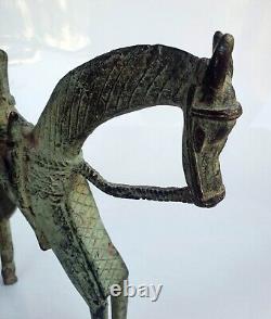 SCULPTURE Couple de cavaliers DOGON en BRONZE du MALI art BRUT XXeme