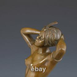 Salon Sculpture Nubien Bronze Féminin Nu Erotica Art Nouveau Statuette
