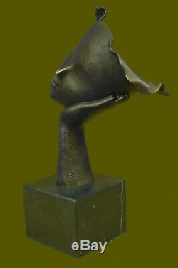Salvador Dali Art Moderne au Repos Fille Bronze Buste Statue Sculpture Figurine