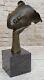 Salvador Dali Art Moderne Au Repos Fille Bronze Buste Statue Sculpture Figurine