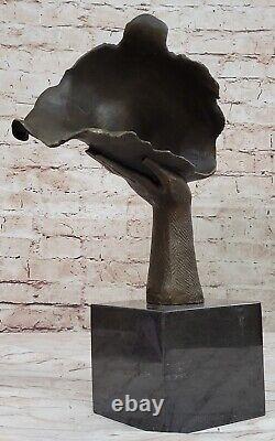 Salvador Dali Art Moderne au Repos Fille Bronze Buste Statue Sculpture Figurine