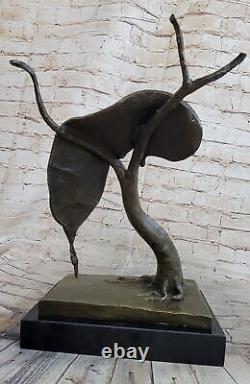 Salvador Dali Fondre Horloge Tribute Bronze Sculpture Abstrait Figurine Art
