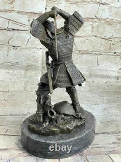 Samouraï Guerrier 100% Bronze Statue Avec Incroyable Détail Japonais Affaire Art