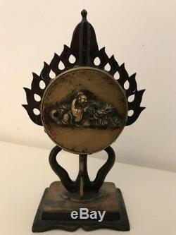Sculpture Ancienne Bronze Art Dasie Chine Couvercle Brûle Parfum