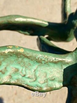 Sculpture Art Deco Bronze Verre Oiseaux Signe Chatil