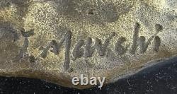 Sculpture Art Déco De Femme Nue En Bronze Et Marbre