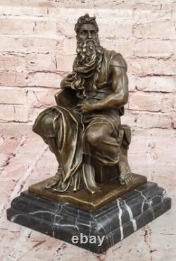 Sculpture Art Déco Juif Fondateur Prophète Moïse Statue Figurine En Bronze
