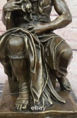 Sculpture Art Déco Juif Fondateur Prophète Moïse Statue Figurine En Bronze