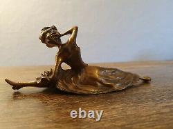 Sculpture Bronze Art Nouveau Érotique Le grand Écart Danseuse French cancan