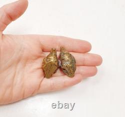 Sculpture Bronze de Vienne signé GESCHÜTZT XIXe Couple de Cailles Oiseaux