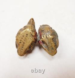 Sculpture Bronze de Vienne signé GESCHÜTZT XIXe Couple de Cailles Oiseaux