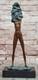Sculpture D'art D&eacute;cor Moderne Abstraite Statue De Femme En Bronze 100% Solide