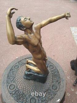 Sculpture D Homme Nue En Bronze Art Contemporain 20 Eme Hauteur 57 CM