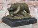 Sculpture D'ours Et De Ourson Barye Figurine D'art En Bronze Signée De Faune